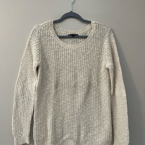 Brandy Melville Cream Ribbed Knit Crew Neck Sweater